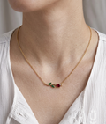 Anti-Tarnish Gold Tulip Stone Pendant Necklace