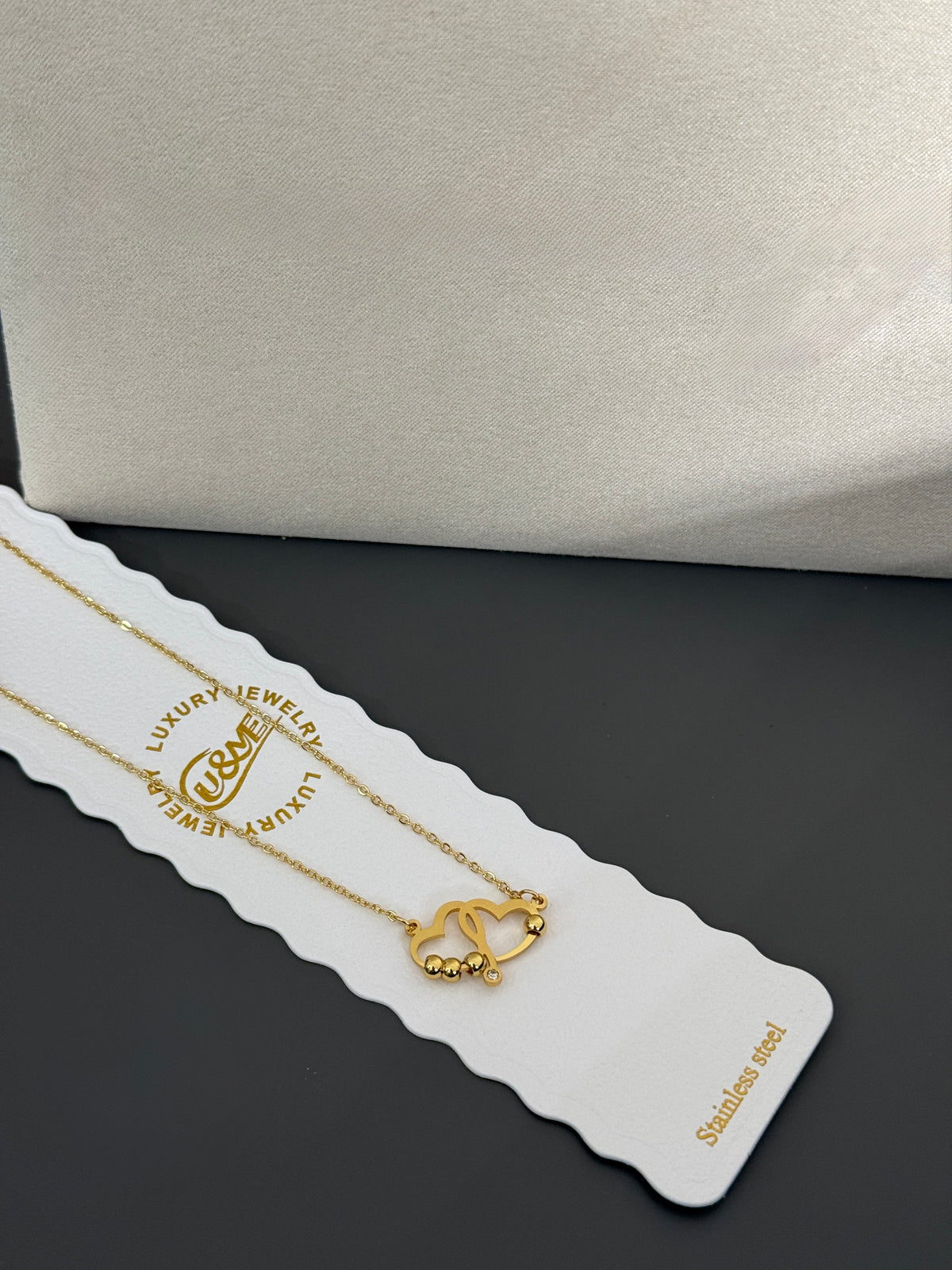Anti-Tarnish Gold Heart Pendant Necklace