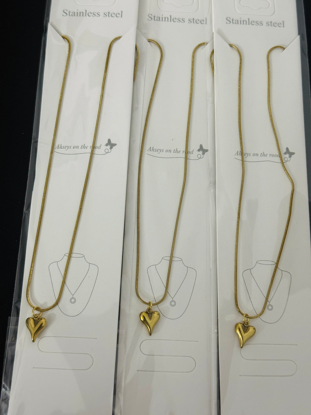 Anti-Tarnish Gold Heart Pendant Necklace