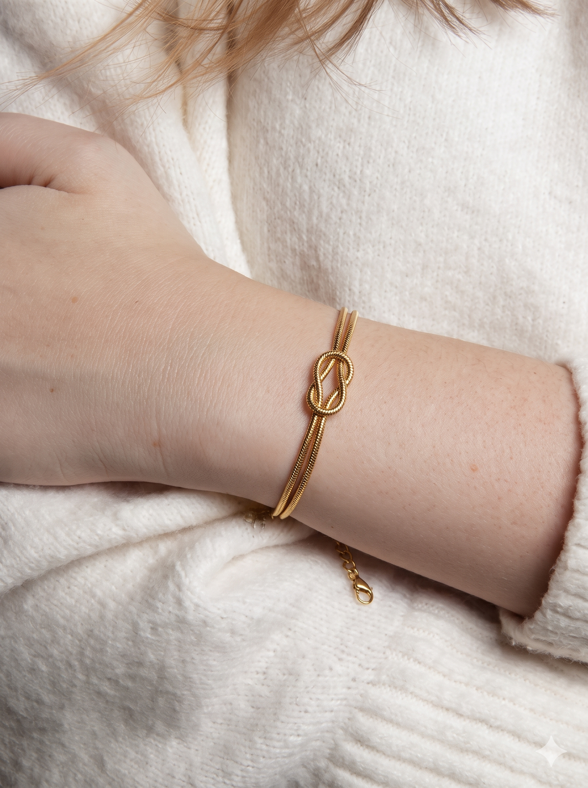 Anti-Tarnish Gold Knot Adjustable Bracelet