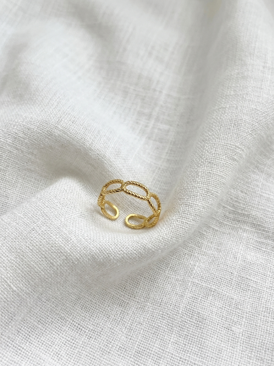 Anti-Tarnish Gold Finger Ring Adjustable Size