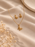 Anti-Tarnish Gold Butterfly Necklace Combo Set