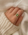 Anti-Tarnish Gold Monalisa Finger Ring With Adjustable Size