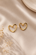 Anti-Tarnish Gold Heart Stud Earring