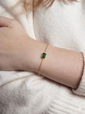 Anti-Tarnish Gold Green Diamond Stone Adjustable Bracelet