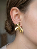 Anti-Tarnish Gold Leaf Stud