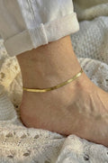 Anti-Tarnish Gold Snake Anklet size Adjustable-1pc