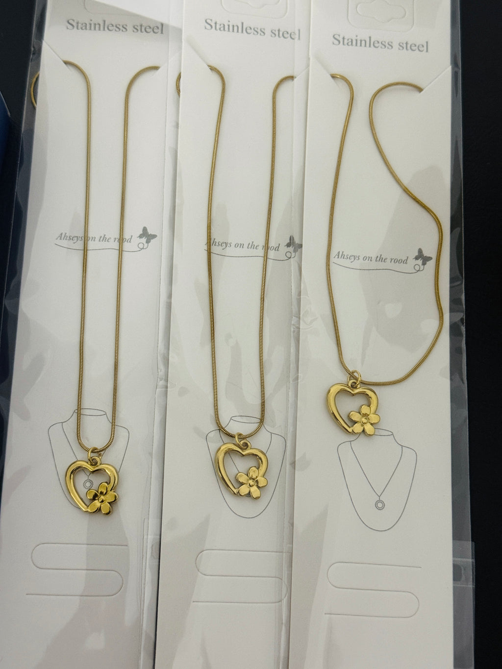 Anti-Tarnish Gold Heart Pendant Necklace