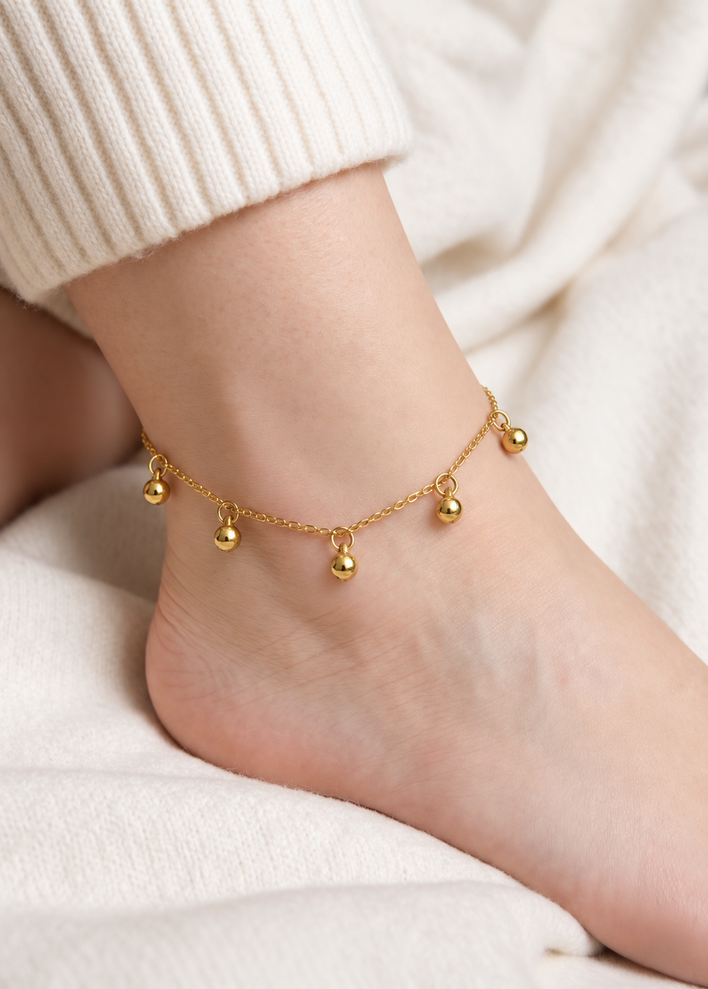 Anti-Tarnish Gold Anklet size Adjustable-1pc