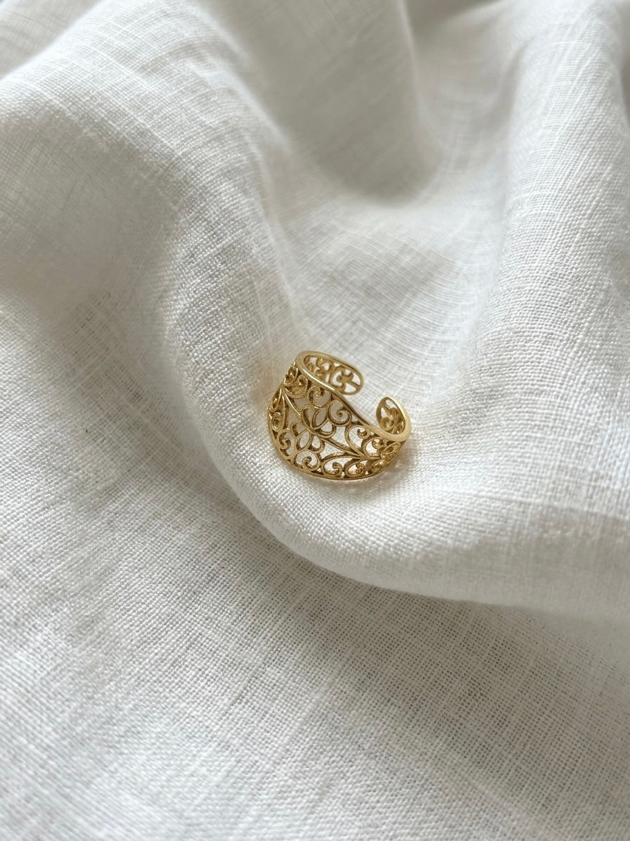 Anti-Tarnish Gold Finger Ring Adjustable Size