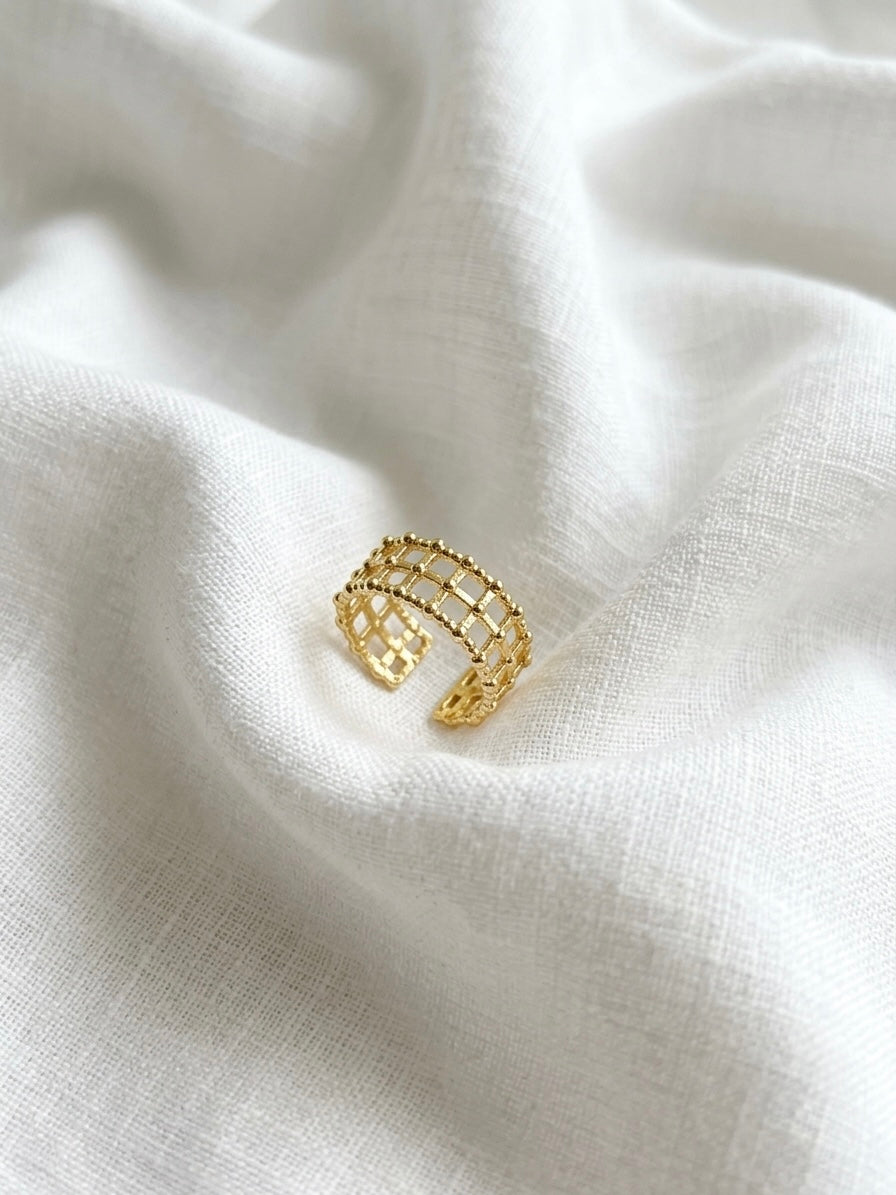Anti-Tarnish Gold Finger Ring Adjustable Size
