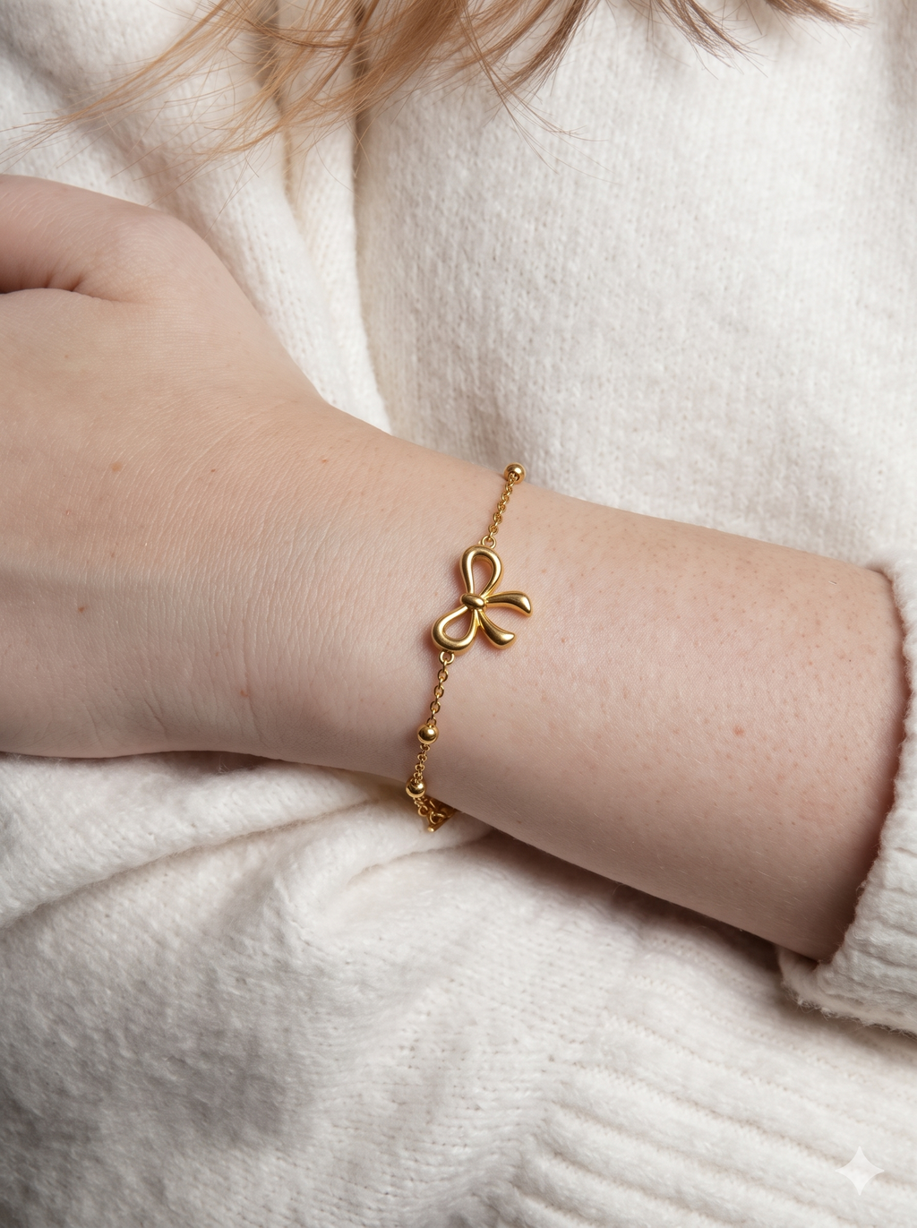 Anti-Tarnish Gold Bow Adjustable Bracelet