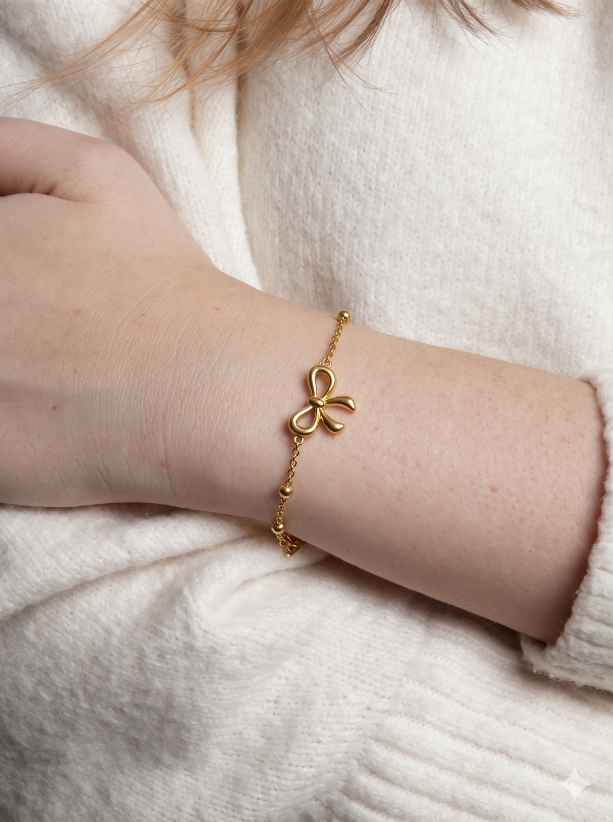Anti-Tarnish Gold Bow Adjustable Bracelet