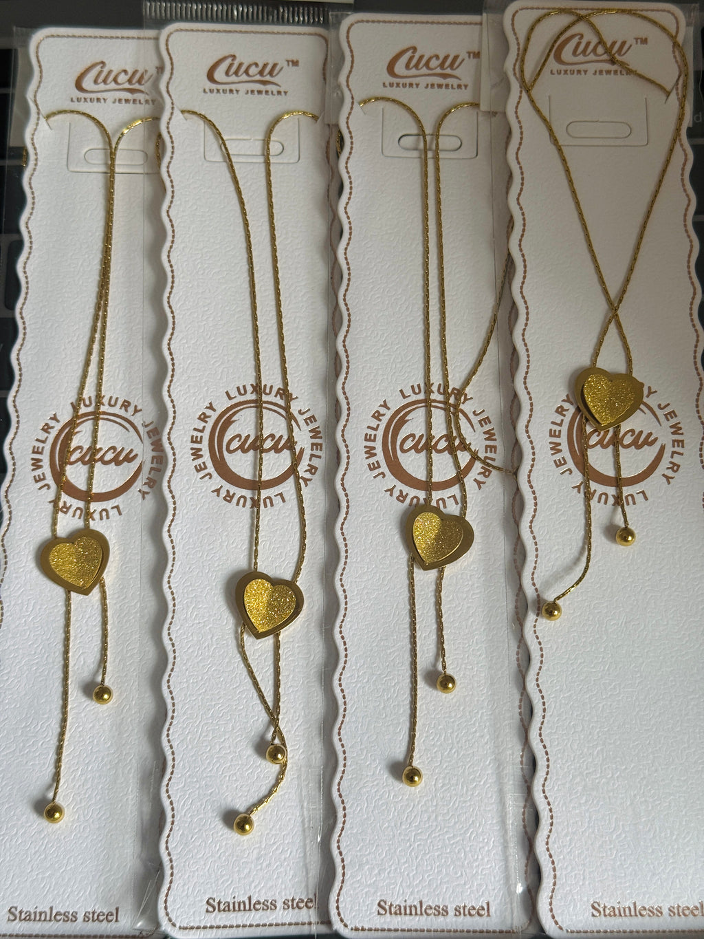 Anti-Tarnish Gold Heart Pendant Necklace