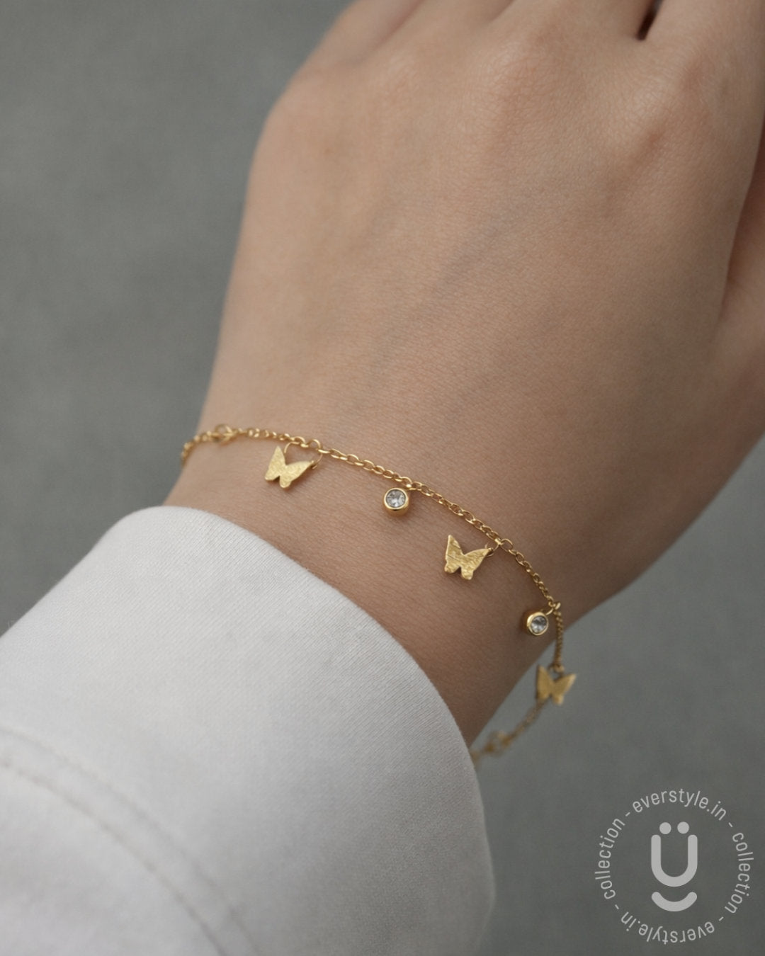 Anti-Tarnish Gold Butterfly Adjustable Bracelet