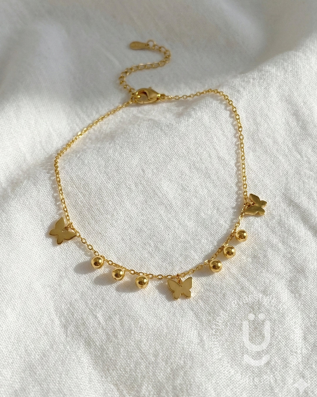 Anti-Tarnish Gold Butterfly Adjustable Bracelet