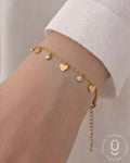 Anti-Tarnish Gold Heart Adjustable Bracelet