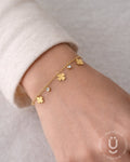 Anti-Tarnish Gold Clover Adjustable Bracelet