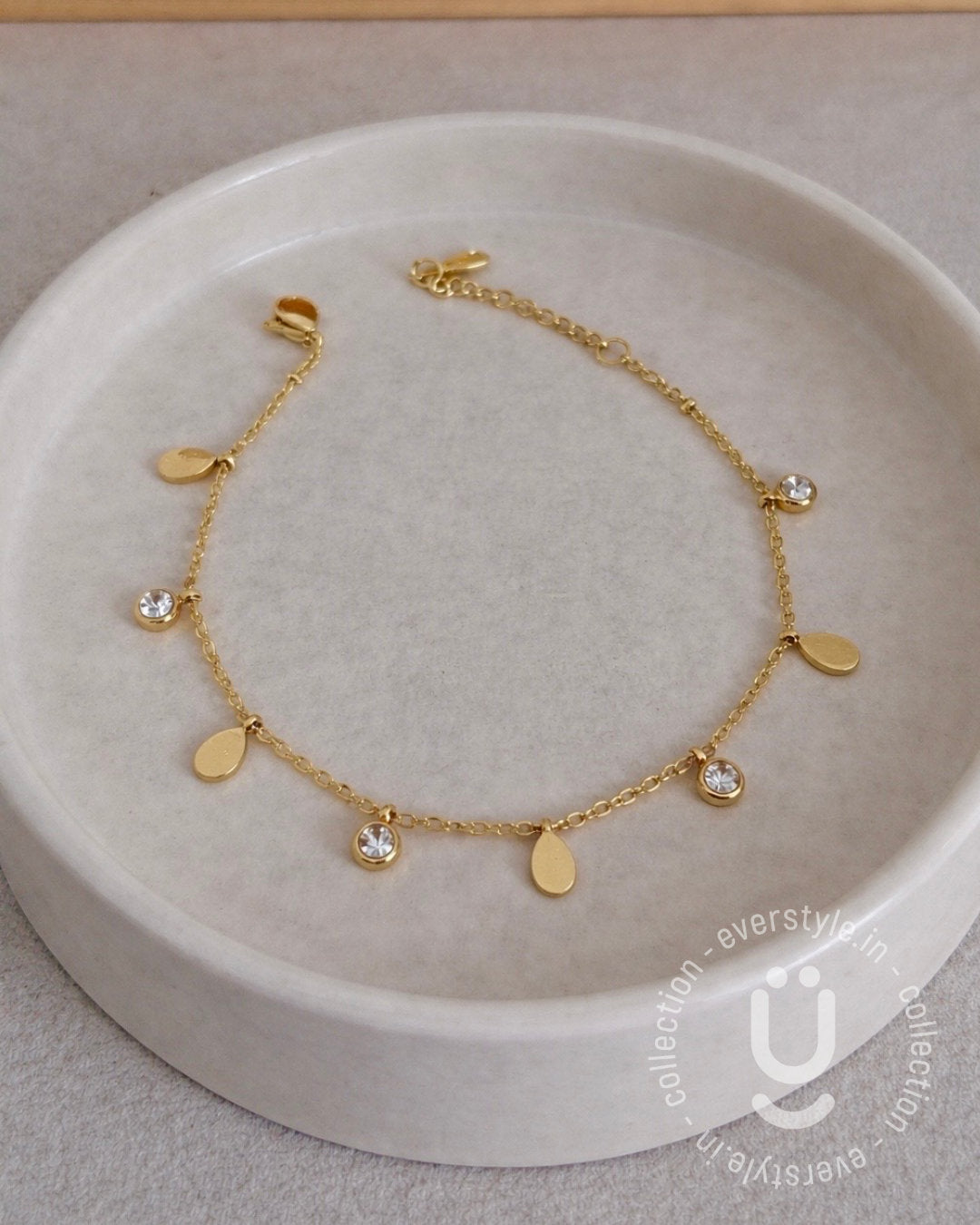 Anti-Tarnish Gold Drop Adjustable Bracelet