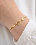 Anti-Tarnish Gold Heart Adjustable Bracelet