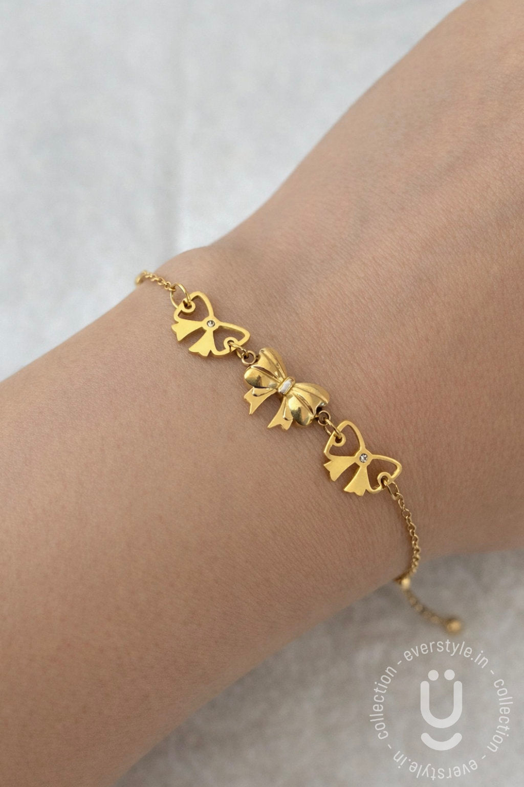 Anti-Tarnish Gold Bow Adjustable Bracelet