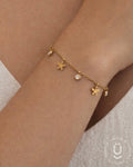 Anti-Tarnish Gold Star Stone Adjustable Bracelet