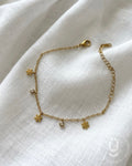 Anti-Tarnish Gold Flower Stone Adjustable Bracelet