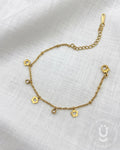Anti-Tarnish Gold Flower Stone Adjustable Bracelet
