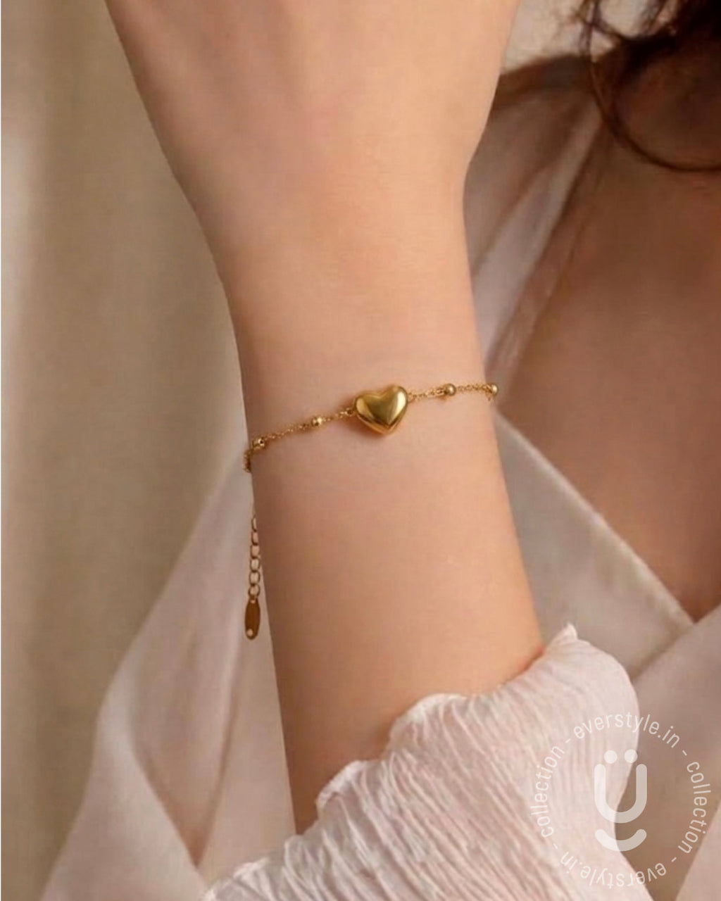 Anti-Tarnish Gold Heart Adjustable Bracelet