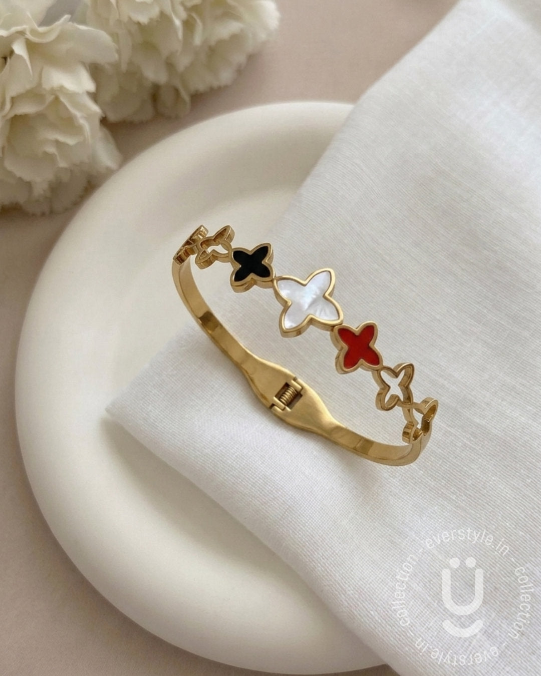 Anti-Tarnish Gold Bangle Adjustable Size Medium