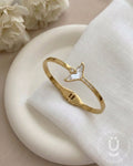Anti-Tarnish Gold Bangle Adjustable Size Medium