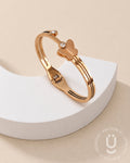 Anti-Tarnish Rose Gold Bangle Adjustable Size Medium