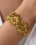 Anti-Tarnish Gold Bangle Adjustable Size Medium