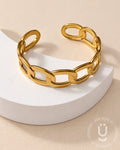 Anti-Tarnish Gold Bangle Adjustable Size Medium