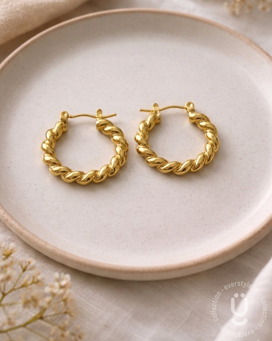 Anti-Tarnish Gold Hoop Earring