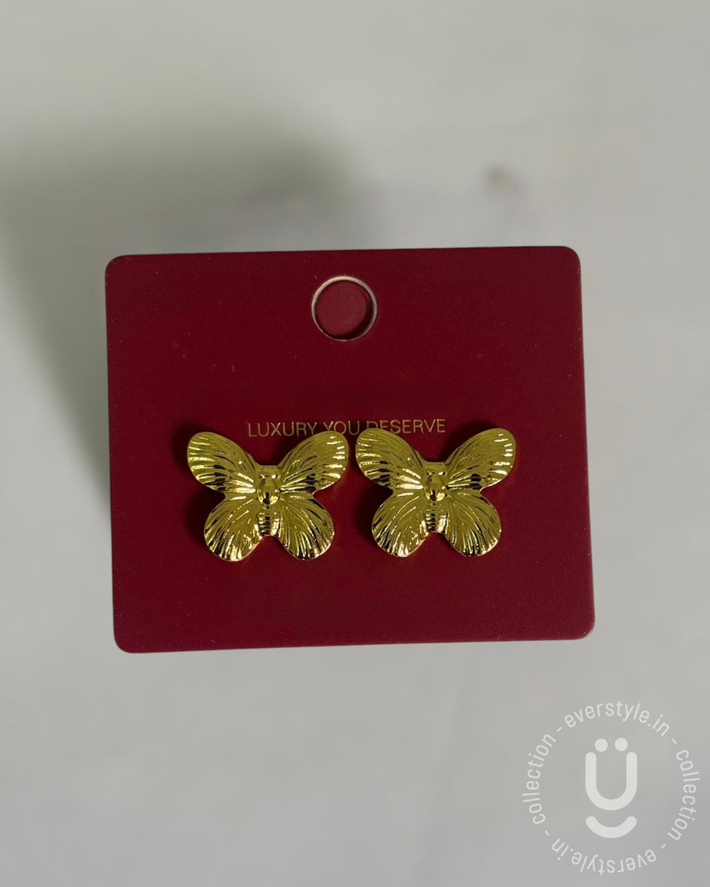 Anti-Tarnish Gold Butterfly Stud