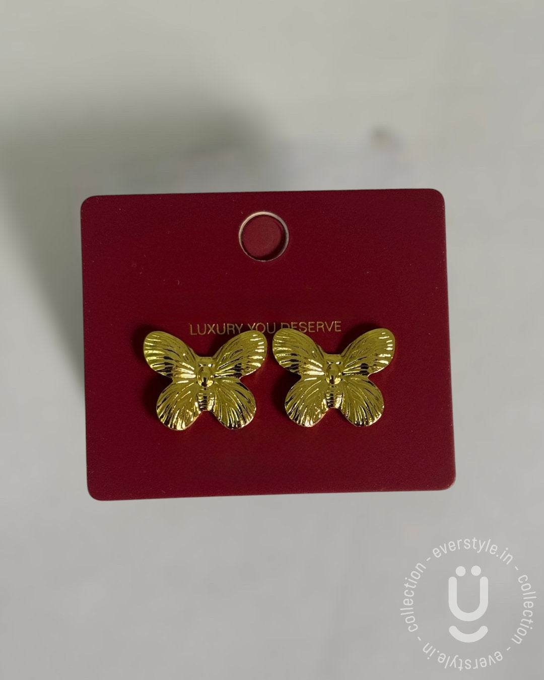 Anti-Tarnish Gold Butterfly Stud