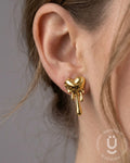 Anti-Tarnish Gold Melting Heart Stud