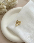 Anti-Tarnish Gold Clover Finger Ring With Adjustable Size