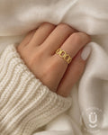 Anti-Tarnish Gold Finger Ring Adjustable Size