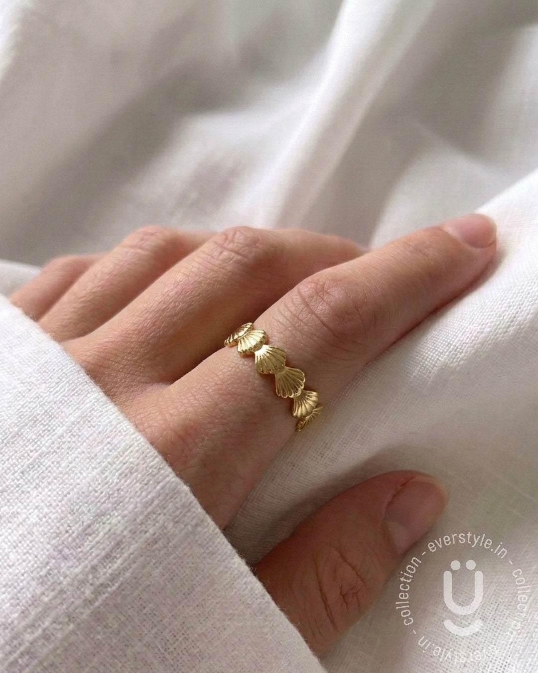 Anti-Tarnish Gold Finger Ring Adjustable Size