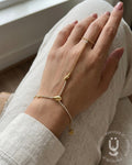 Anti-Tarnish Gold Stone Hand Chain Adjustable