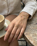 Anti-Tarnish Gold Stone Hand Chain Adjustable