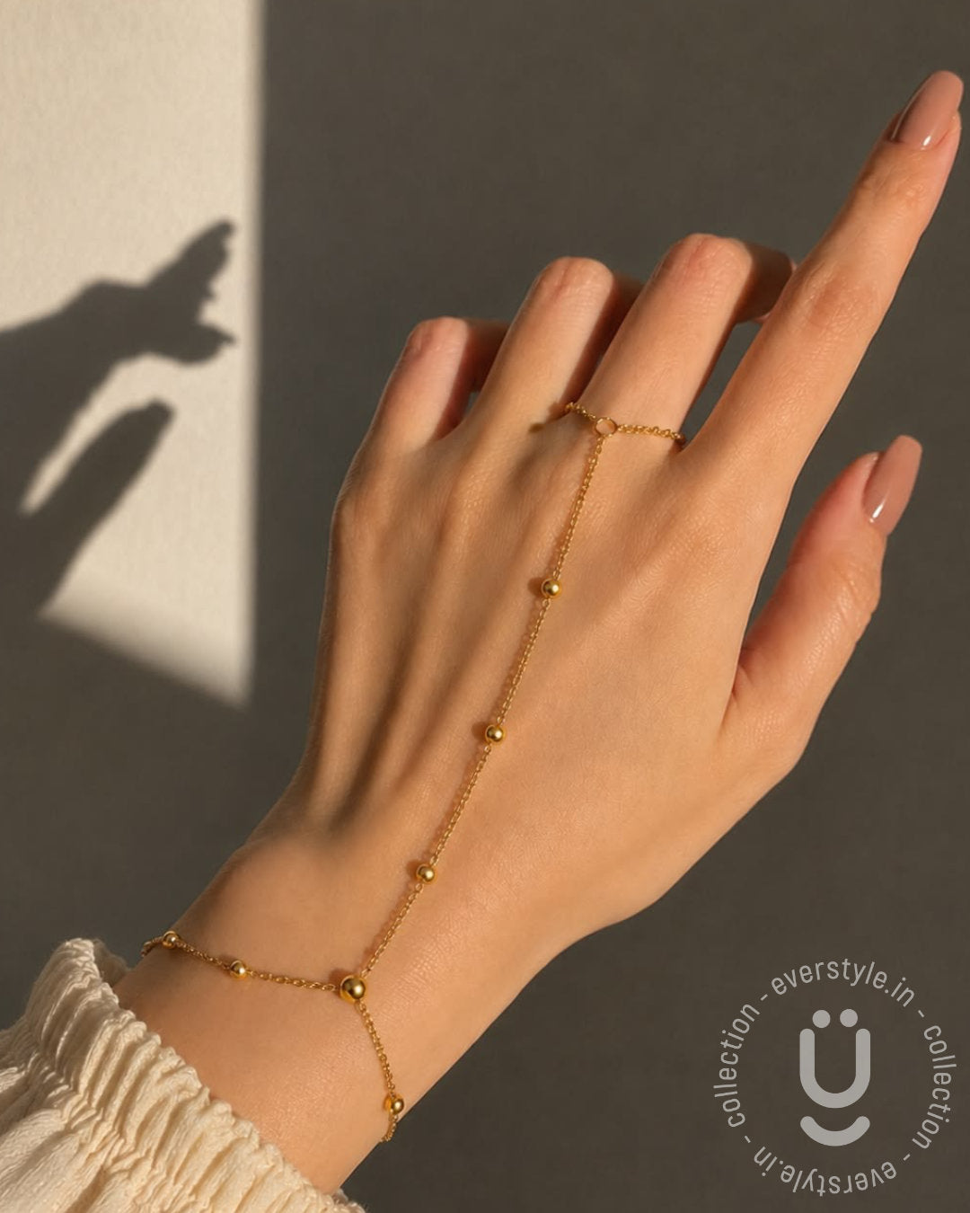 Anti-Tarnish Gold Hand Chain Adjustable