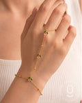 Anti-Tarnish Gold Pink Tulip Hand Chain Adjustable