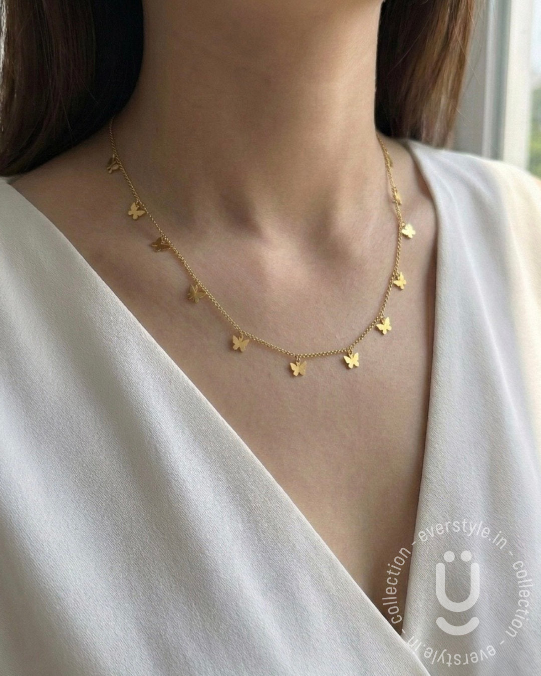 Anti-Tarnish Gold Butterfly Charms Necklace