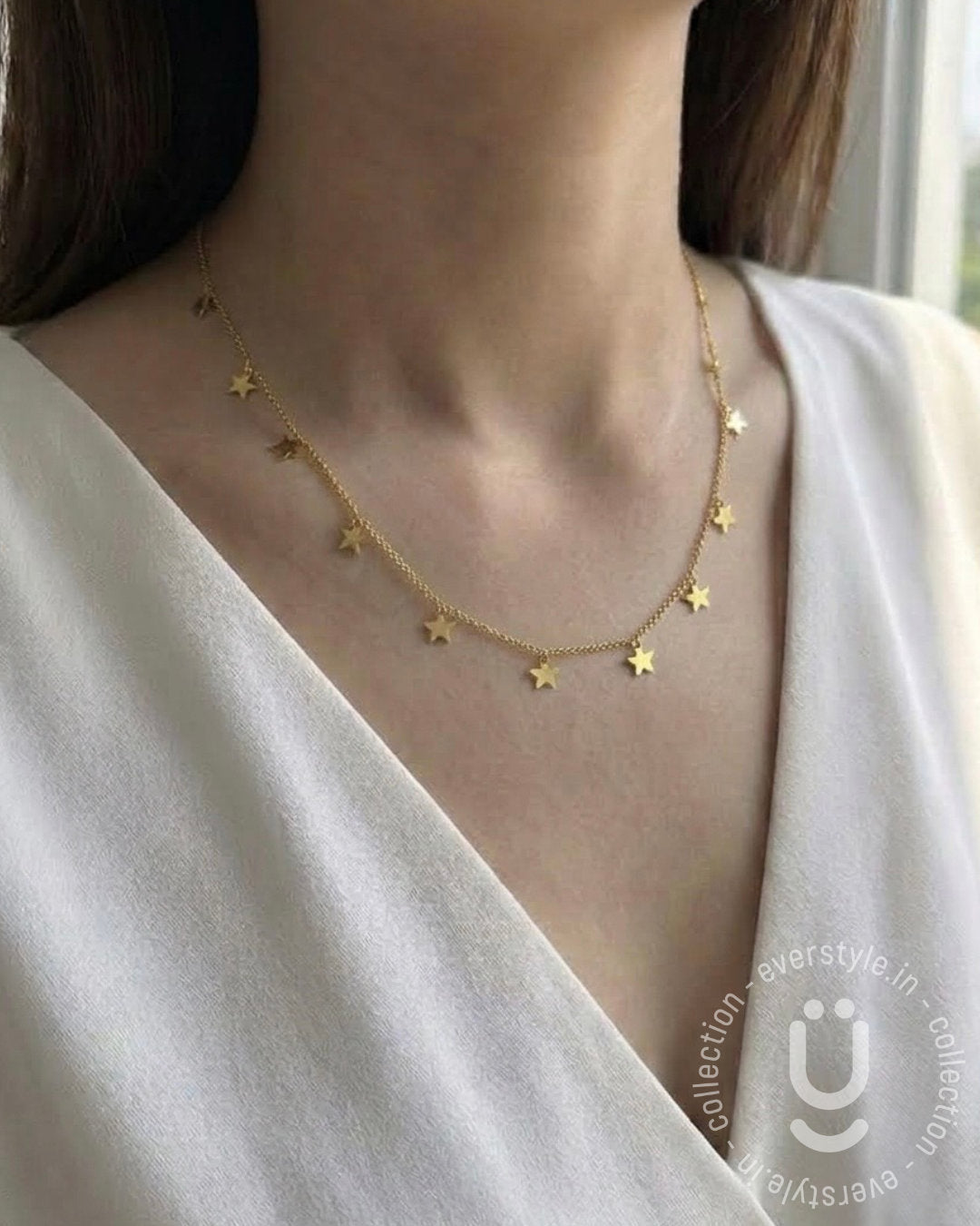Anti-Tarnish Gold Star Charms Necklace