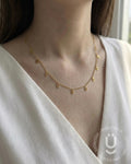 Anti-Tarnish Gold Rectangle Charms Necklace