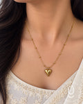 Anti-Tarnish Gold Heart Pendant Necklace