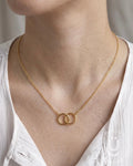 Anti-Tarnish Gold Double Round Pendant Necklace